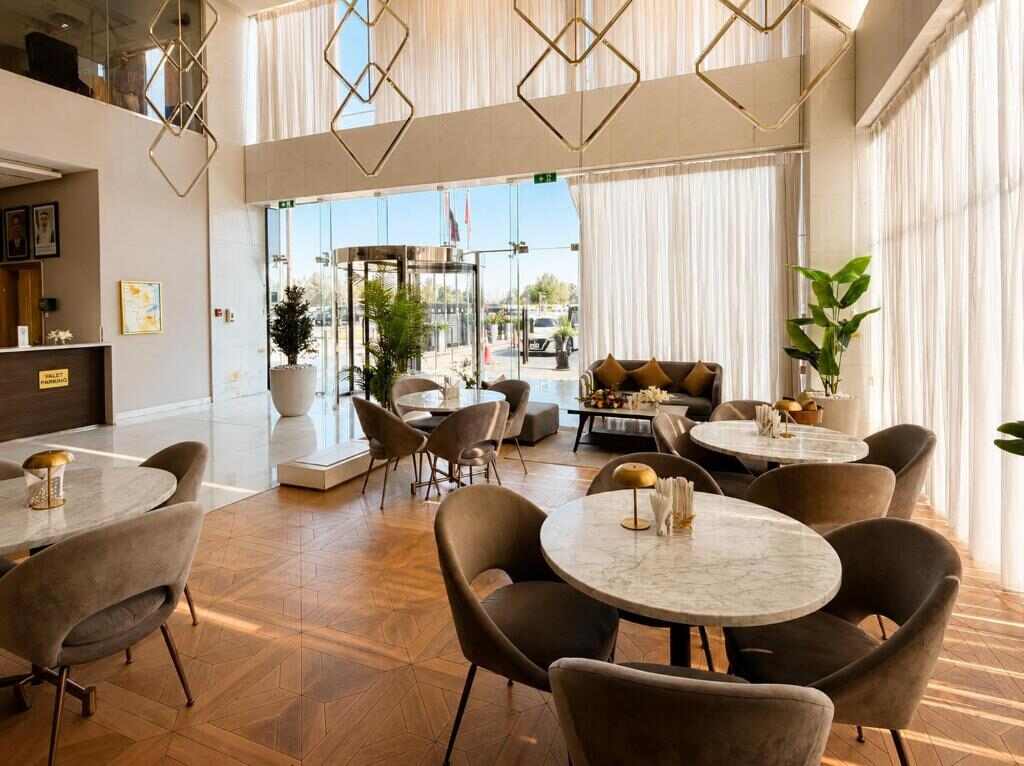Hotel restaurant seating area